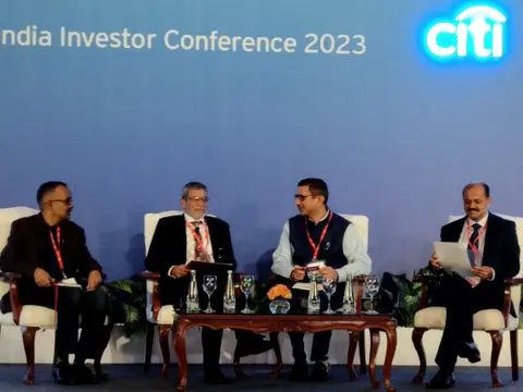 Siraj Hussain on a panel at the Citi India Investor Conference 2023
