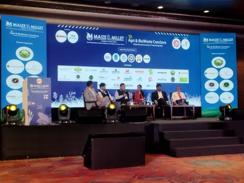 Panel discussion on stage at the Maize & Millet Summit and Agri & BioWaste Conclave