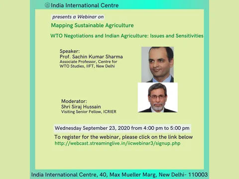 Poster for “WTO Negotiations and Indian Agriculture: Issues and Sensitivities”