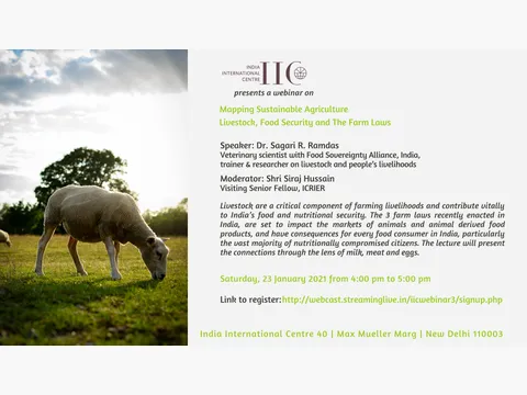 Poster for “Livestock, Food Security and the Farm Laws”