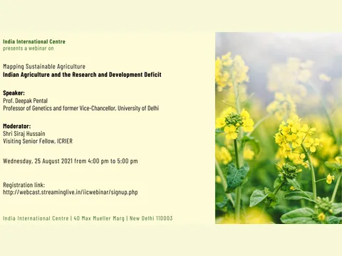Poster for “Indian Agriculture and the Research and Development Deficit”