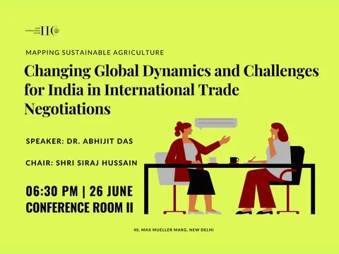 Poster for “Changing Global Dynamics and Challenges for India in International Trade Negotiations”